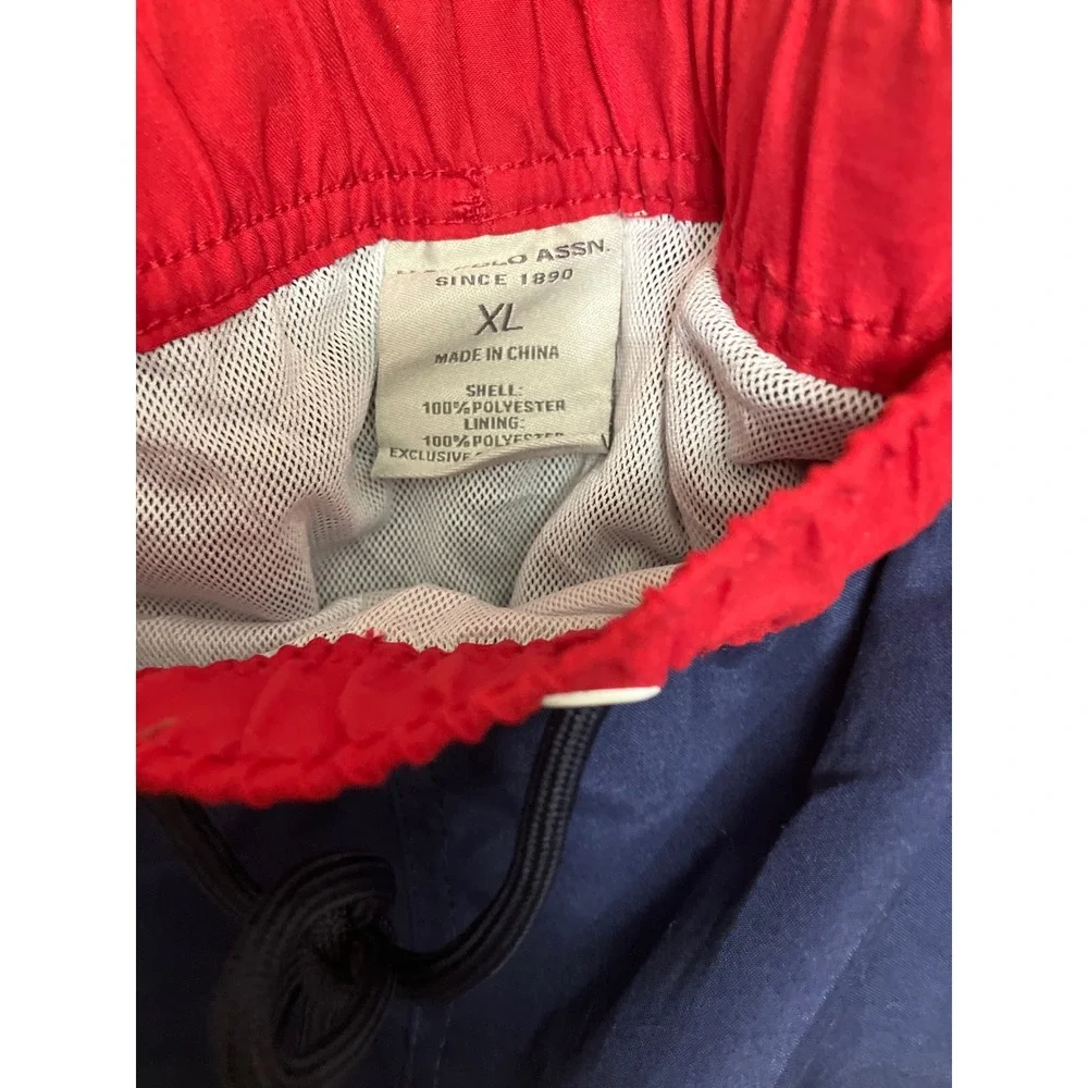 U.S. Polo Assn Swim Trunks Mens XL Navy Blue New Side Stripe UPF 50 Shorts